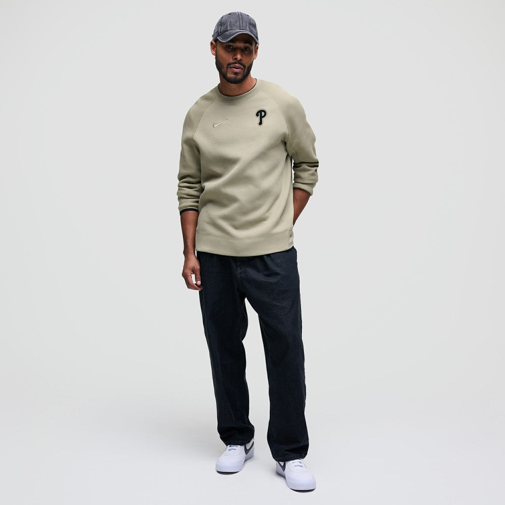 Philadelphia Phillies Nike Tech Fleece Raglan Sweatshirt - Olive Sweatshirts