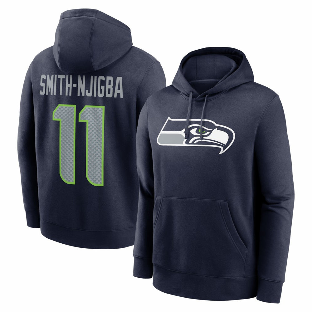 Jaxon Smith-Njigba Seattle Seahawks Name & Number Fleece Hoodie Navy
