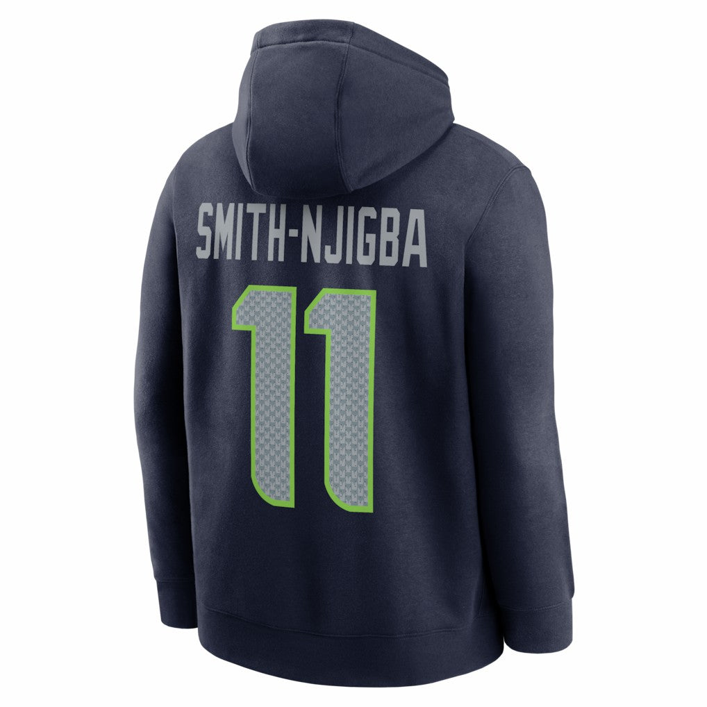 Jaxon Smith-Njigba Seattle Seahawks Name & Number Fleece Hoodie Navy