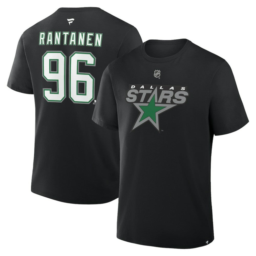 NHL Mikko Rantanen Dallas Stars Fanatics Authentic Stack Name & Number T-Shirt - Black