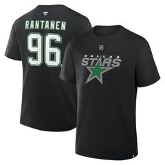 NHL Mikko Rantanen Dallas Stars Fanatics Authentic Stack Name & Number T-Shirt - Black