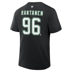 NHL Mikko Rantanen Dallas Stars Fanatics Authentic Stack Name & Number T-Shirt - Black