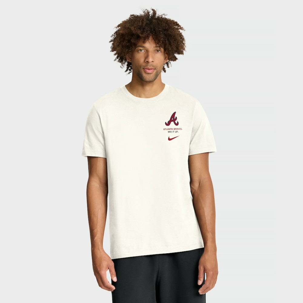 Atlanta Braves Nike Primetime 2-Hit T-Shirt - Cream T-shirts
