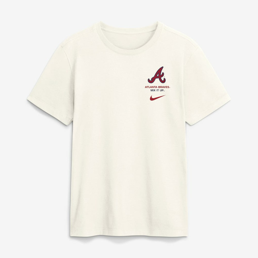 Atlanta Braves Nike Primetime 2-Hit T-Shirt - Cream T-shirts
