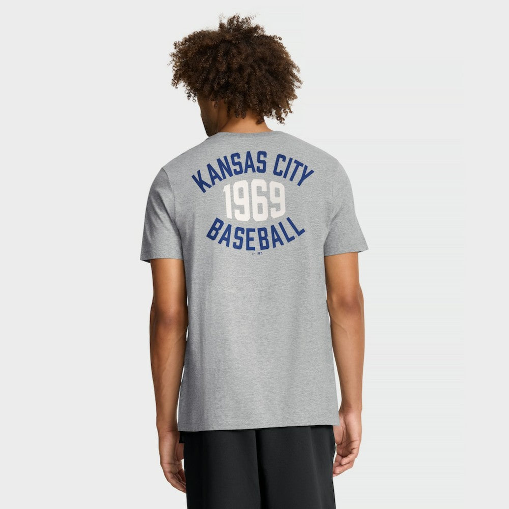 Kansas City Royals Nike Cooperstown 2-Hit T-Shirt - Heather Gray T-shirts