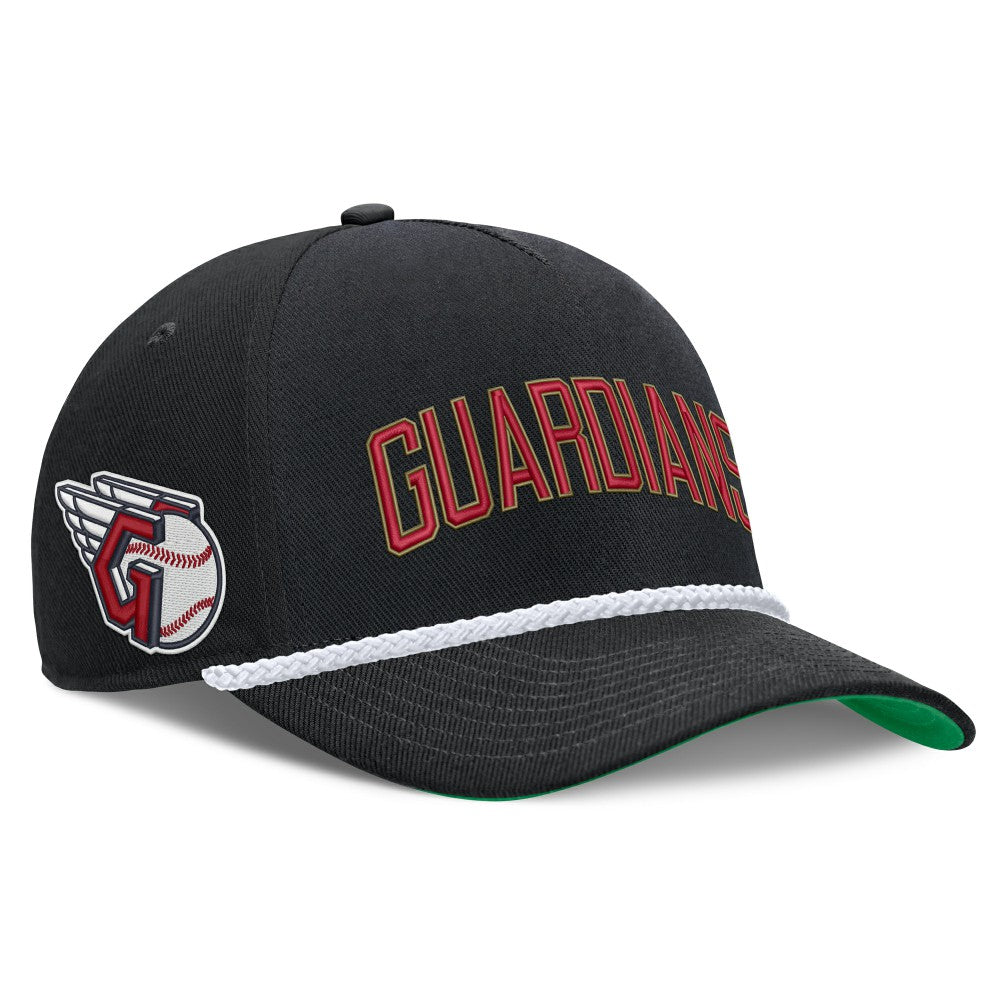 Cleveland Guardians Nike Cooperstown Collection Rise Adjustable Hat - Black Hats