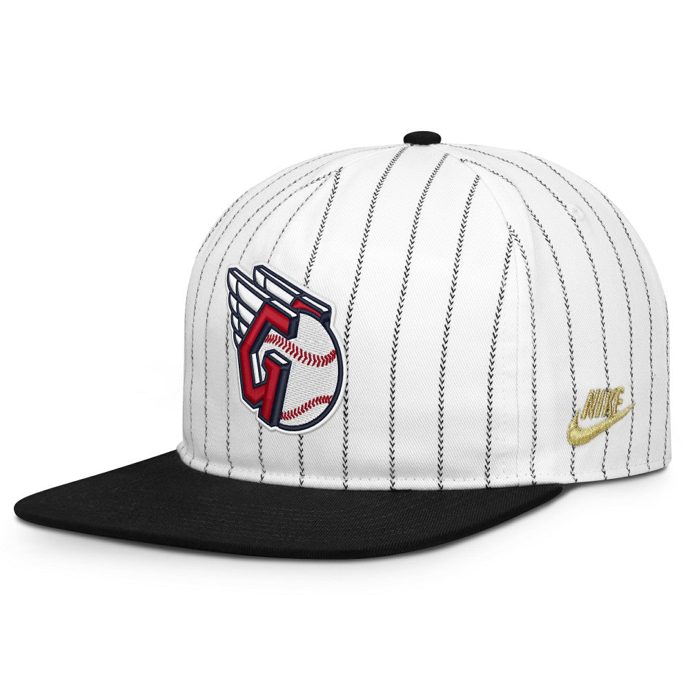 Cleveland Guardians Nike Cooperstown Collection Pro Adjustable Hat - White/Black Hats