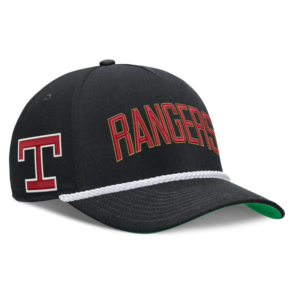 Texas Rangers Nike Cooperstown Collection Rise Adjustable Hat - Black Hats