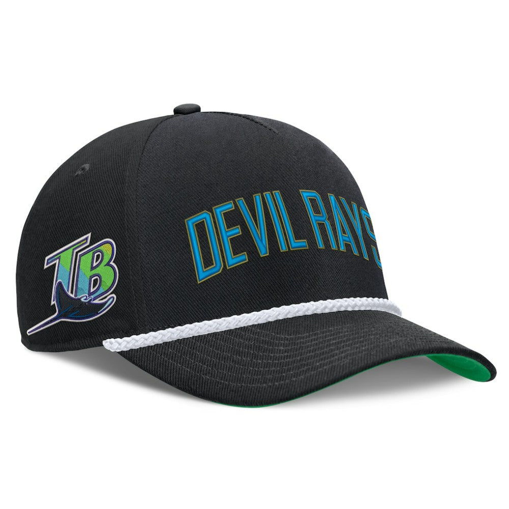 Tampa Bay Rays Nike Cooperstown Collection Rise Adjustable Hat - Black Hats
