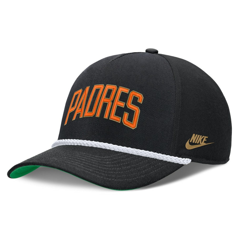 San Diego Padres Nike Cooperstown Collection Rise Adjustable Hat - Black Hats