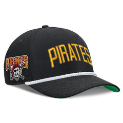Pittsburgh Pirates Nike Cooperstown Collection Rise Adjustable Hat - Black Hats