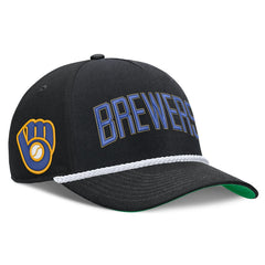 Milwaukee Brewers Nike Cooperstown Collection Rise Adjustable Hat - Black Hats