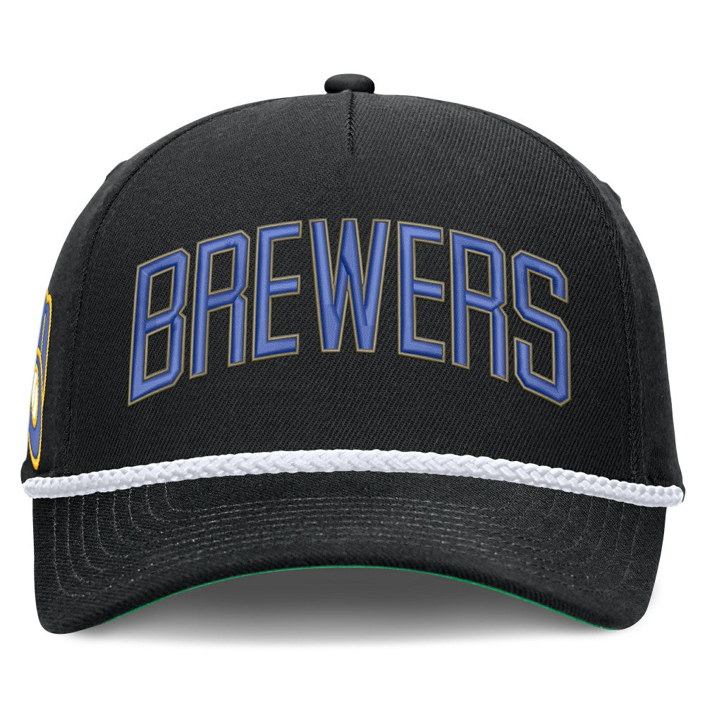 Milwaukee Brewers Nike Cooperstown Collection Rise Adjustable Hat - Black Hats