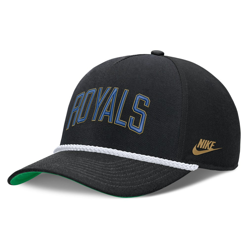 Kansas City Royals Nike Cooperstown Collection Rise Adjustable Hat - Black Hats