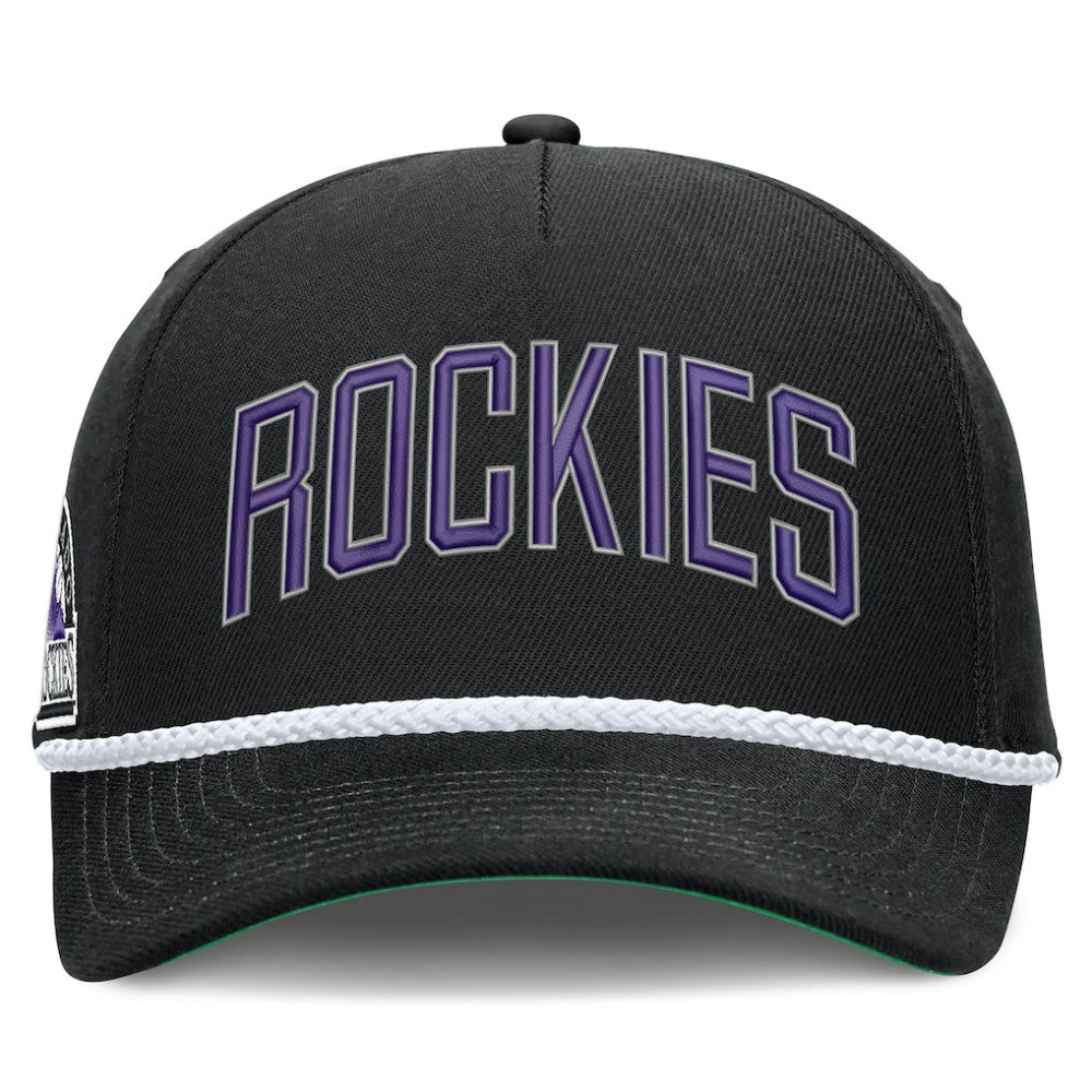 Colorado Rockies Nike Cooperstown Collection Rise Adjustable Hat - Black Hats