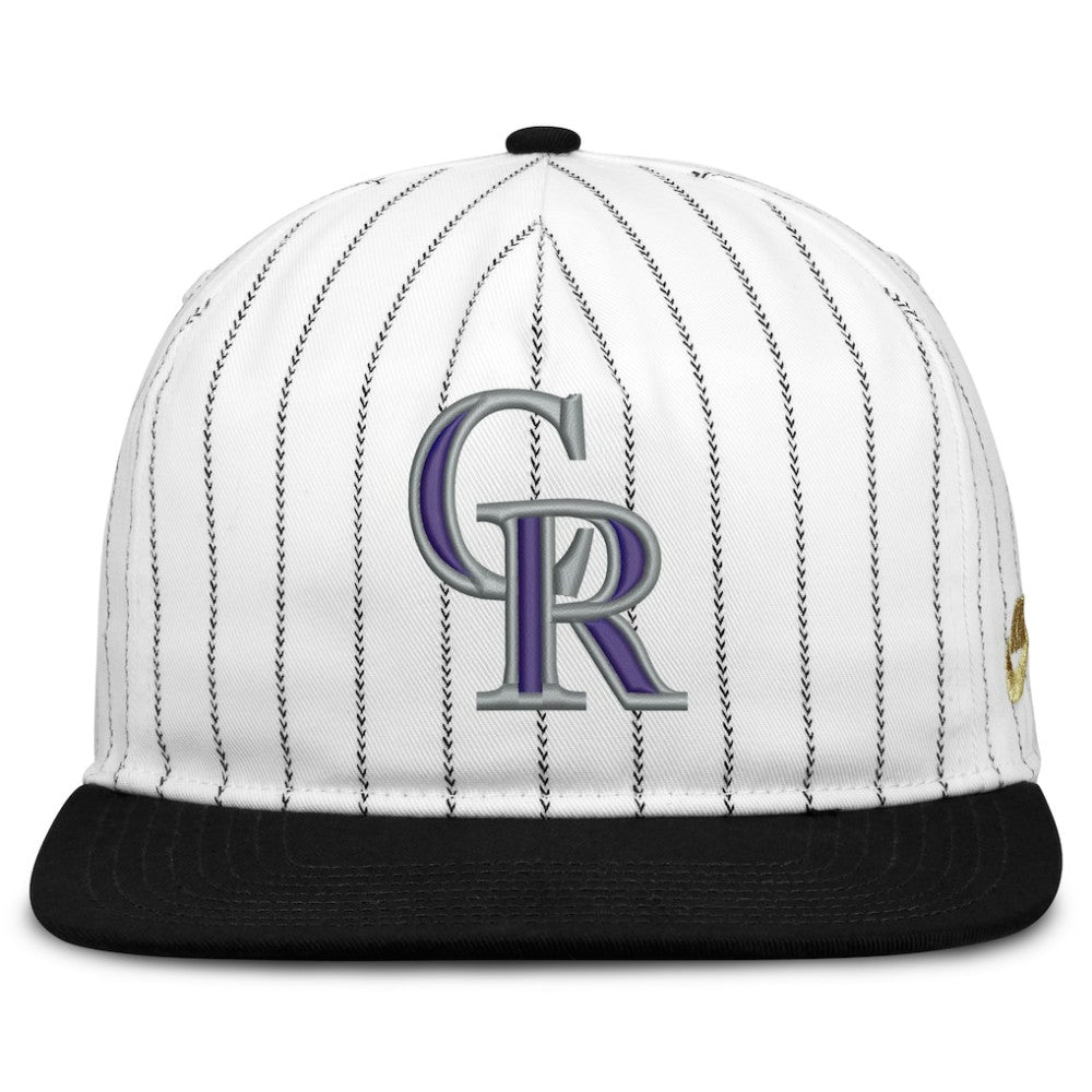 Colorado Rockies Nike Cooperstown Collection Pro Adjustable Hat - White/Black Hats