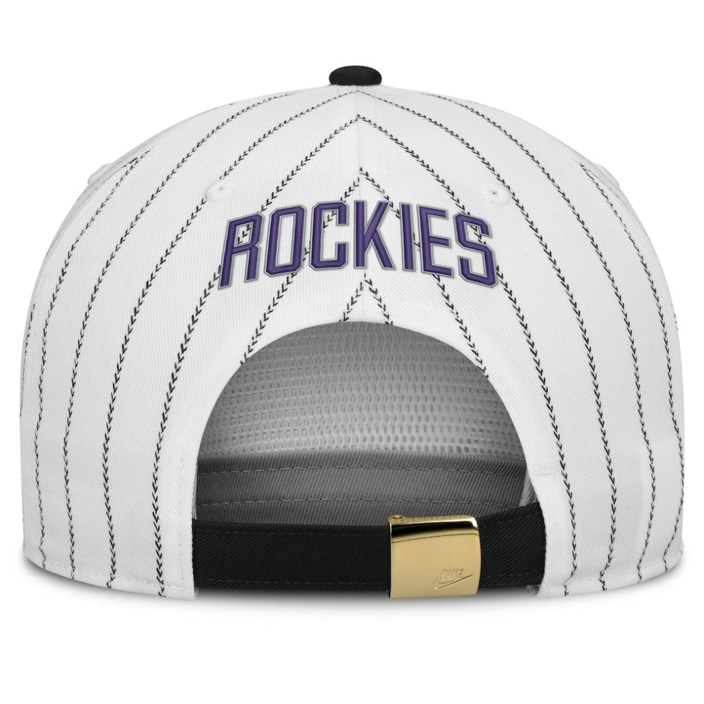Colorado Rockies Nike Cooperstown Collection Pro Adjustable Hat - White/Black Hats