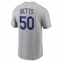 Mookie Betts Los Angeles Dodgers Nike Name & Number T-Shirt - Heather Gray T-shirts
