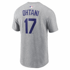 Shohei Ohtani Los Angeles Dodgers Nike Name & Number T-Shirt - Heather Gray T-shirts