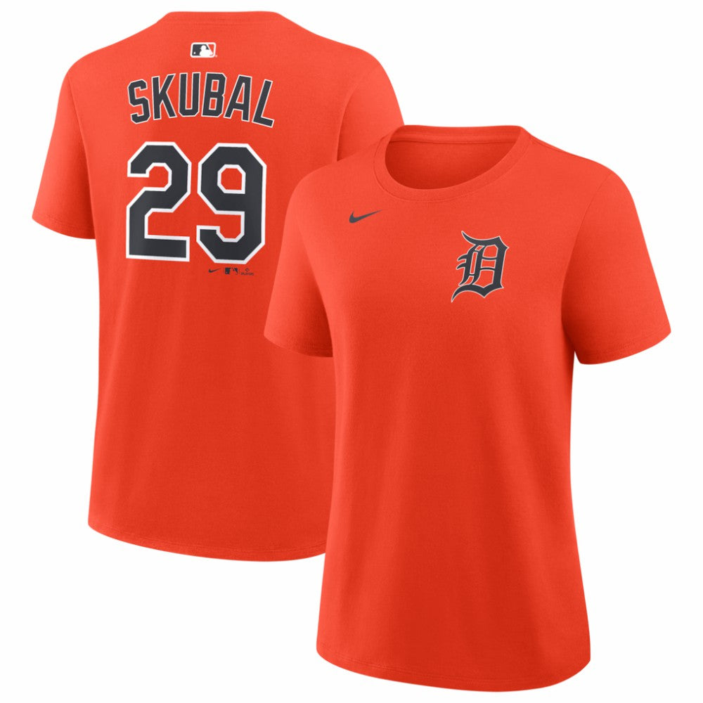 Tarik Skubal Detroit Tigers Nike Women's Name & Number T-Shirt - Orange T-shirts