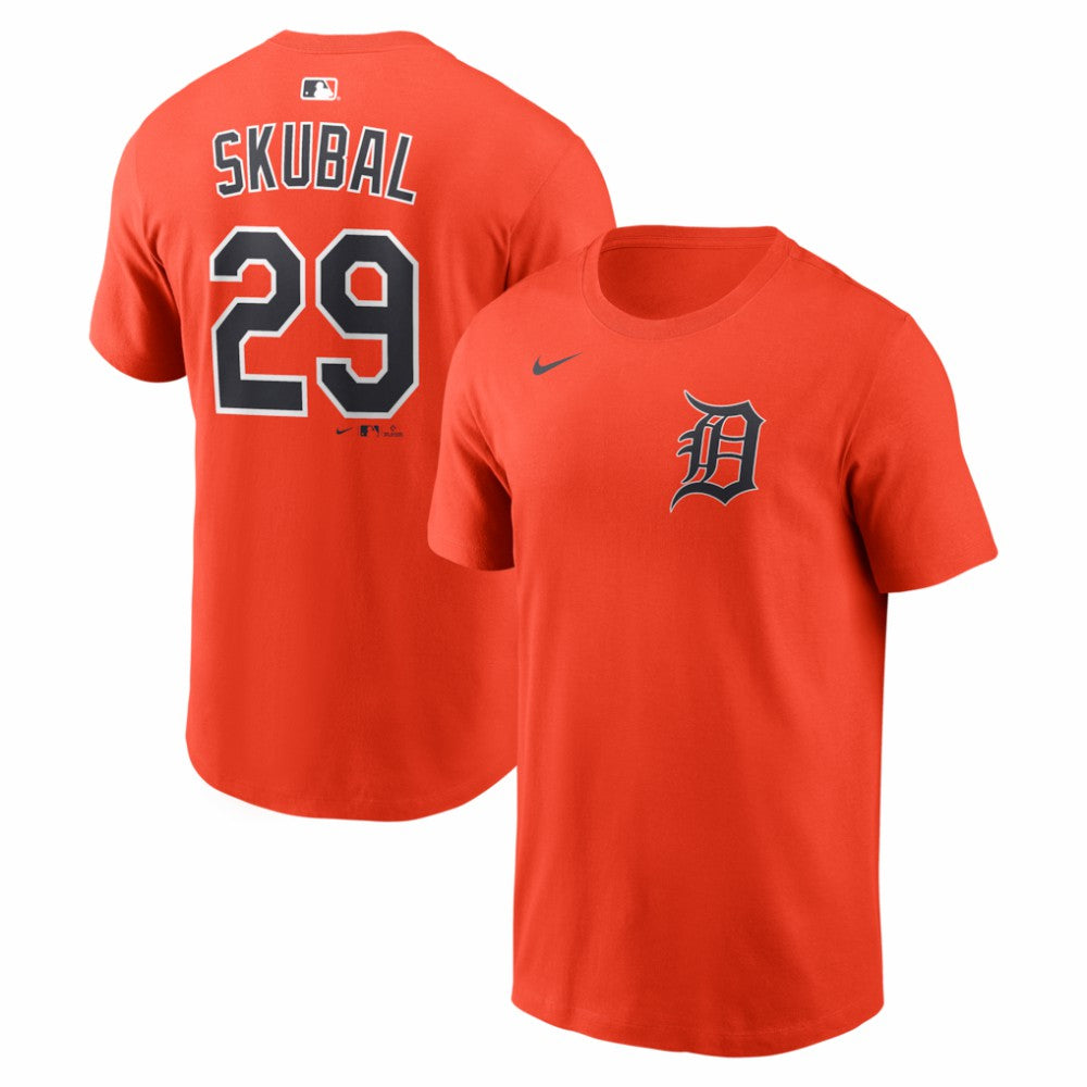 Tarik Skubal Detroit Tigers Nike Name & Number T-Shirt - Orange T-shirts