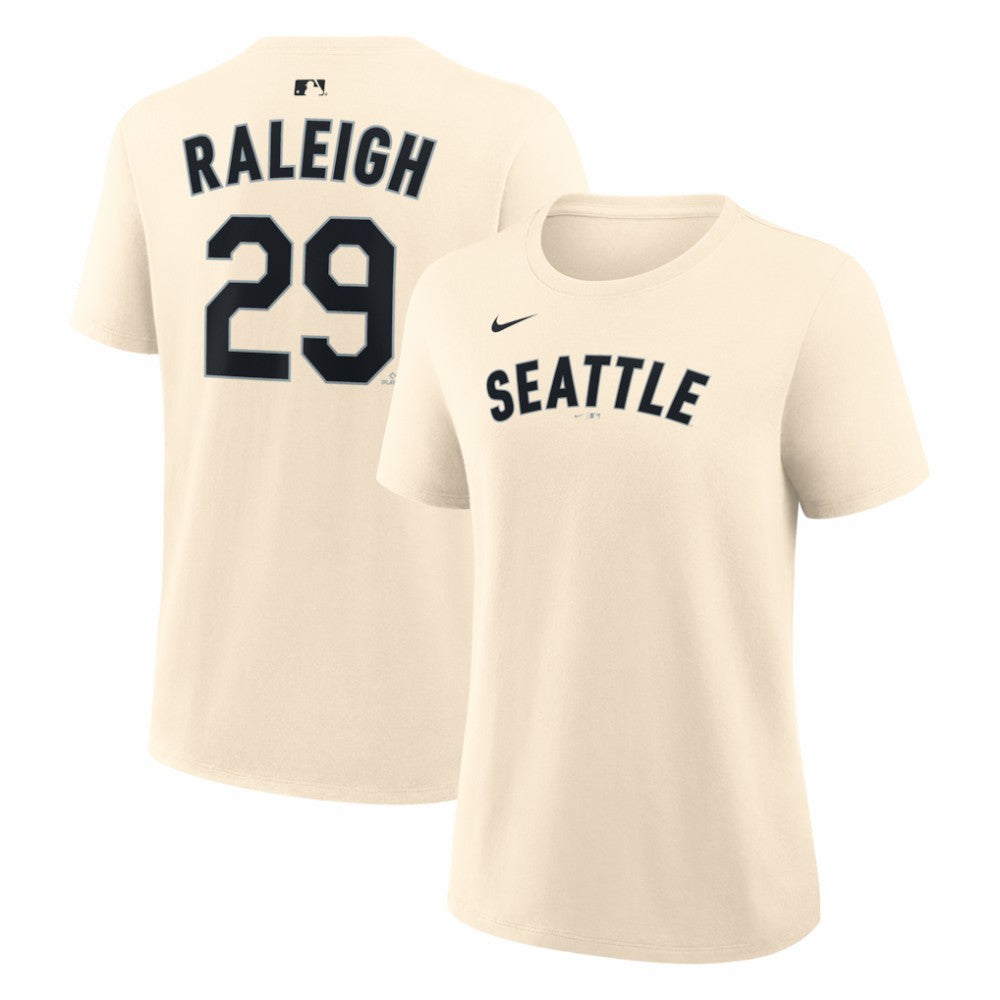 Cal Raleigh Seattle Mariners Nike Women's Name & Number T-Shirt - Natural T-shirts