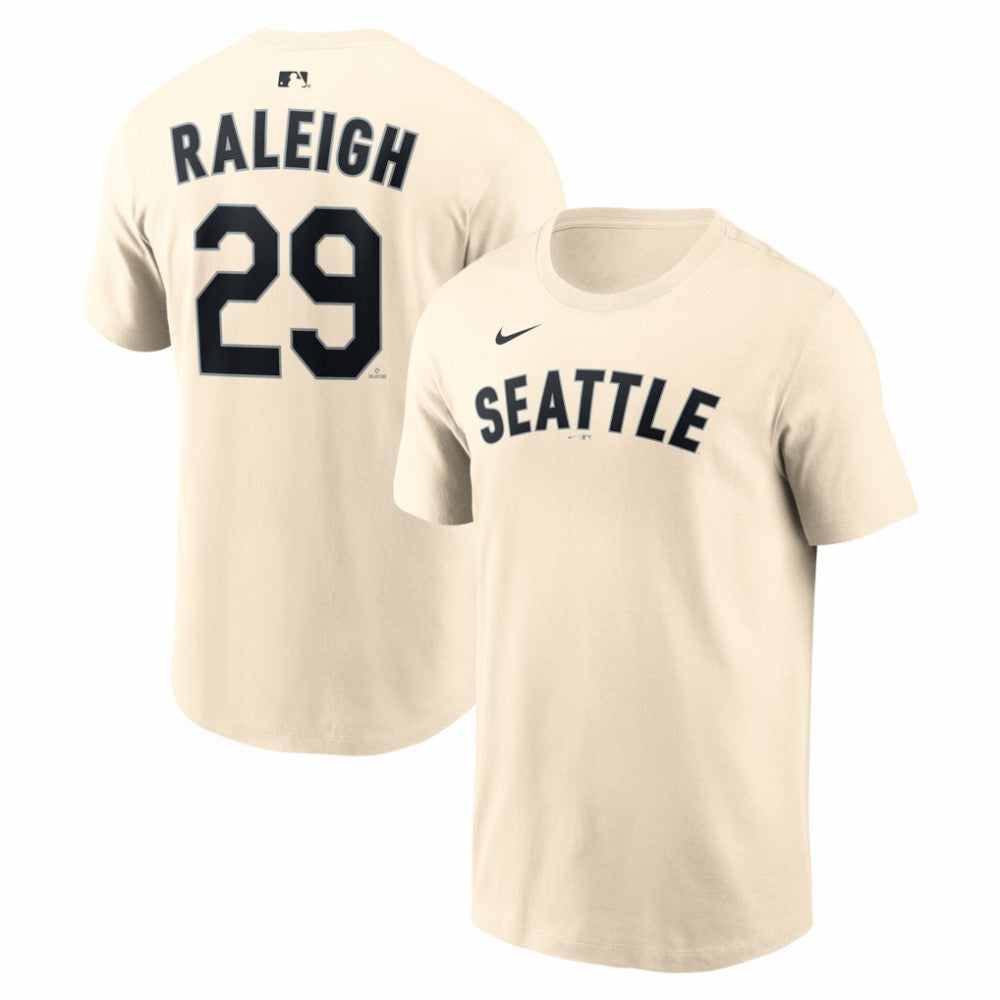Cal Raleigh Seattle Mariners Nike Name & Number T-Shirt - Natural T-shirts