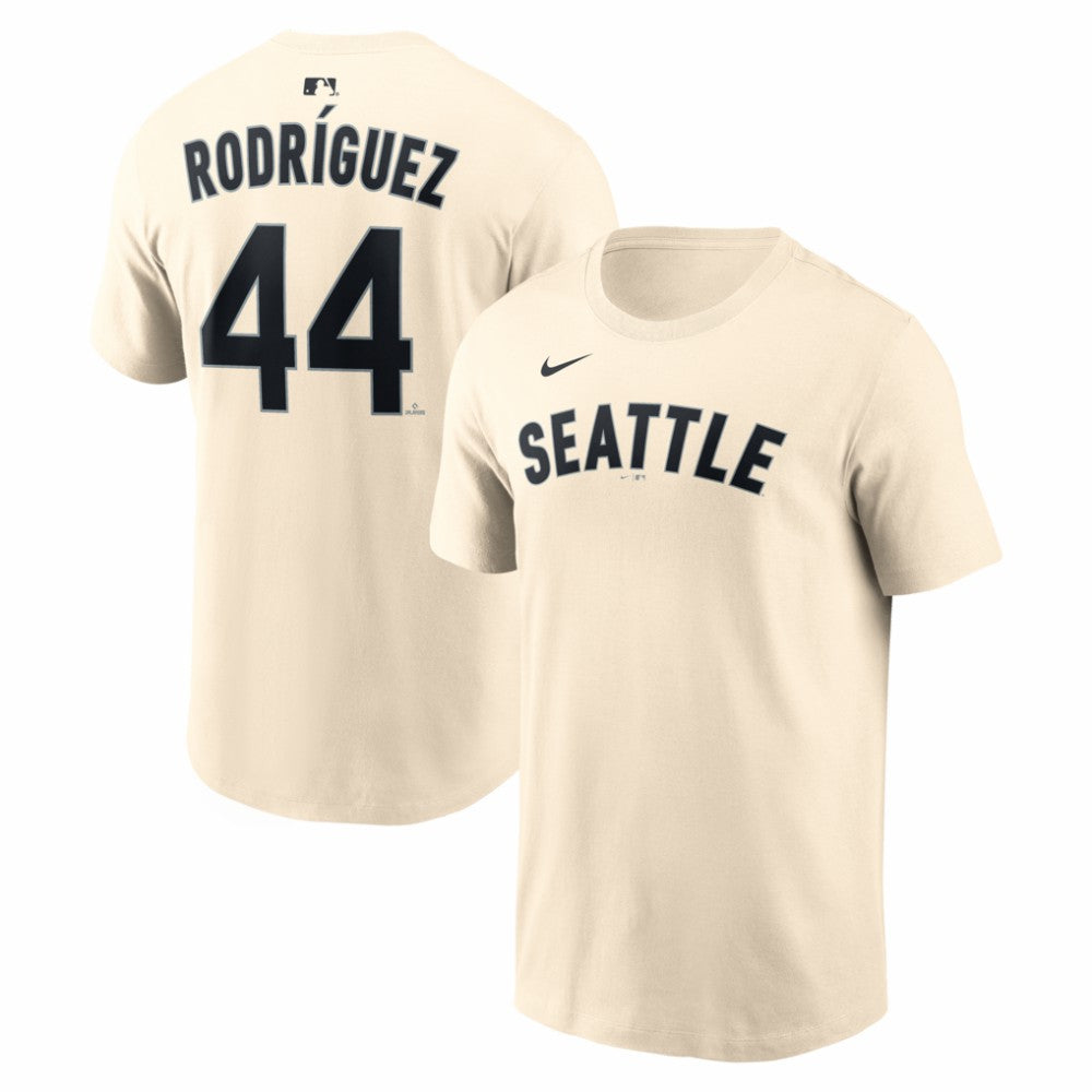 Julio Rodríguez Seattle Mariners Nike Name & Number T-Shirt - Natural T-shirts