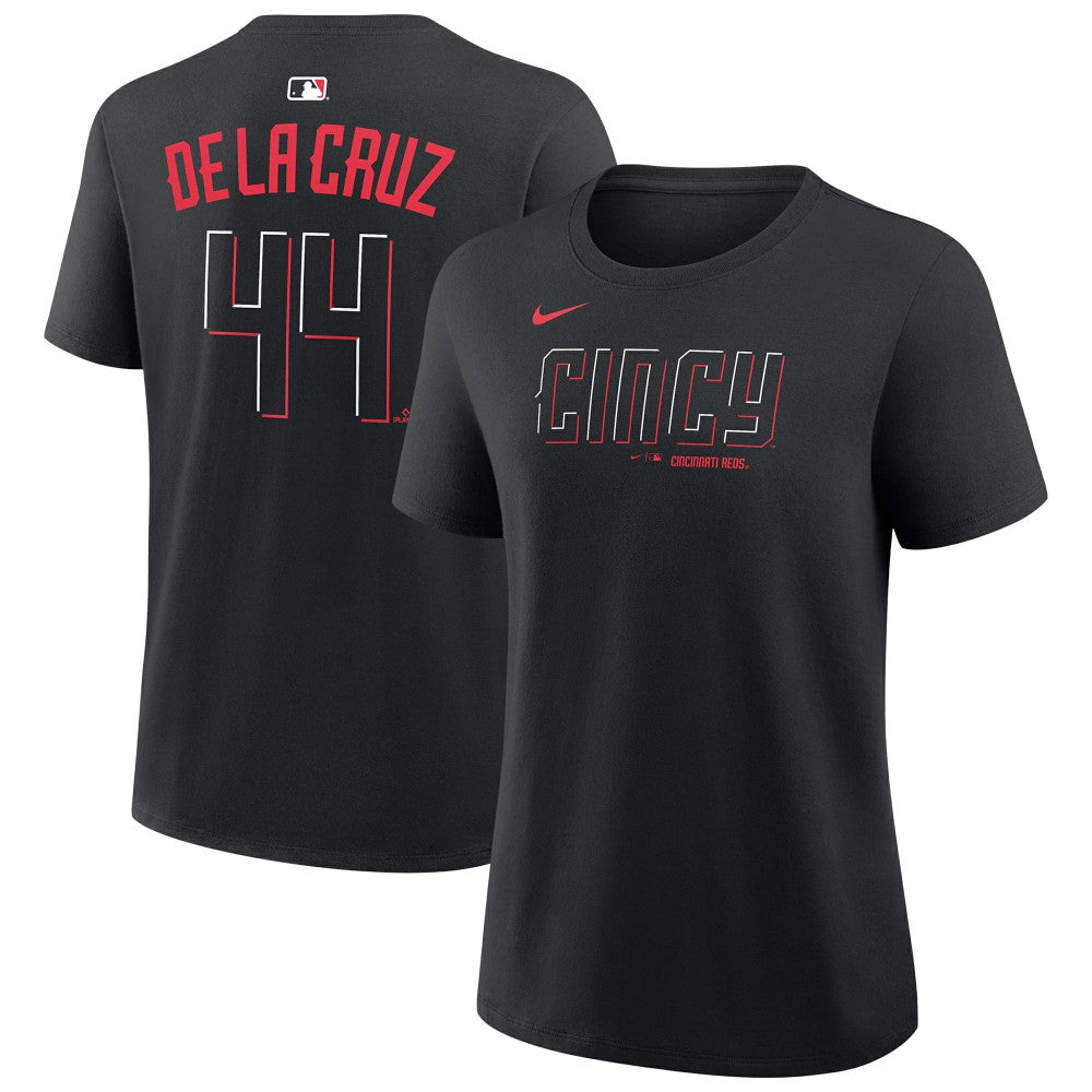 Elly De La Cruz Cincinnati Reds Nike Women's Name & Number T-Shirt - Black T-shirts