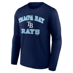 Tampa Bay Rays Logo Athletic Heart & Soul Long Sleeve T-Shirt - Navy T-shirts