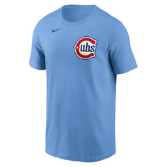 Pete Crow-Armstrong Chicago Cubs Nike Fuse Name & Number T-Shirt - Light Blue T-shirts