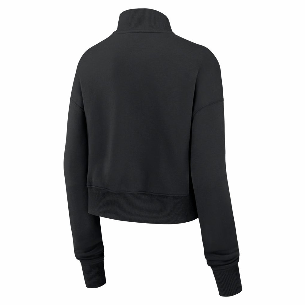 Denver Broncos Women's Legacy Phoenix Fleece Cropped Half-Zip Sweatshirt Black