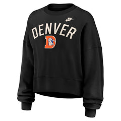 Denver Broncos Women's Oversized High Hip Legacy Arch Phoenix Fleece Sweatshirt Black