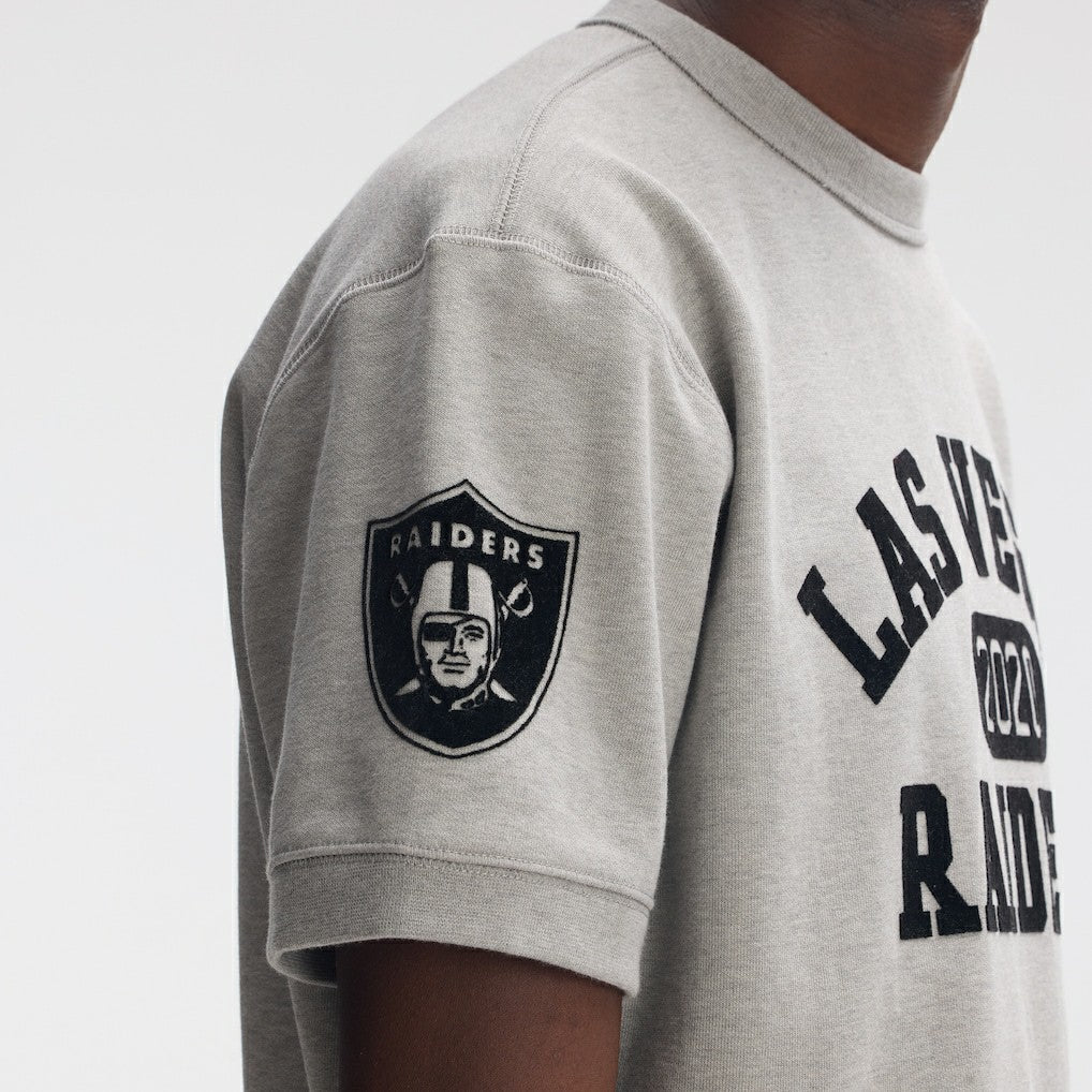 Las Vegas Raiders IconicFleece Short Sleeve Sweatshirt Heather Gray