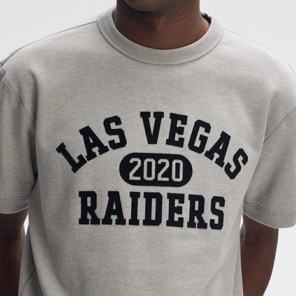 Las Vegas Raiders IconicFleece Short Sleeve Sweatshirt Heather Gray
