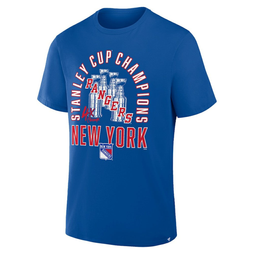NHL New York Rangers Fanatics 4x Stanley Cup Champions T-Shirt - Blue