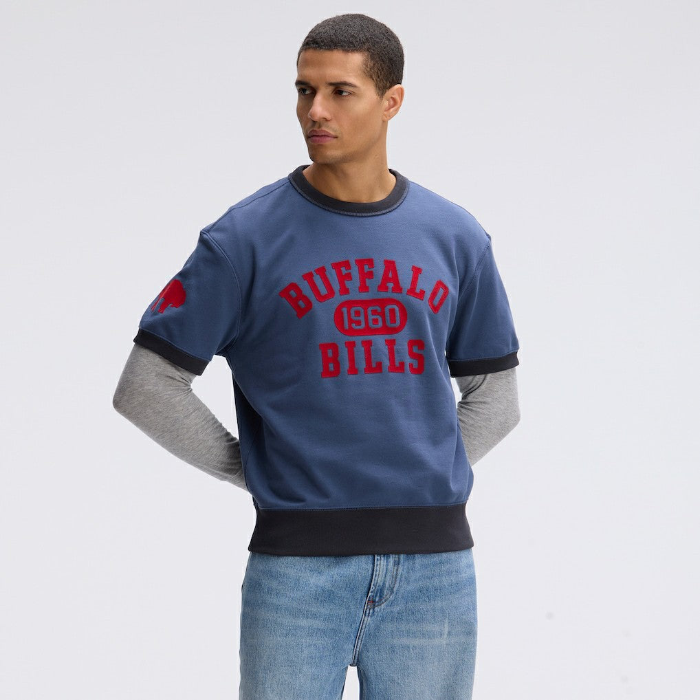 Buffalo Bills IconicFleece Short Sleeve Sweatshirt Royal