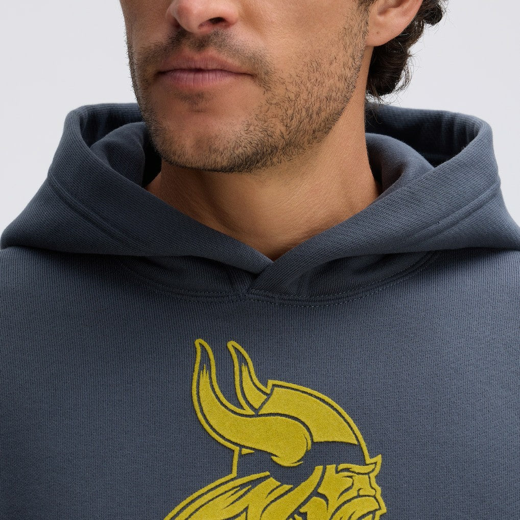 Minnesota Vikings IconicFleece Flocked Hoodie Charcoal