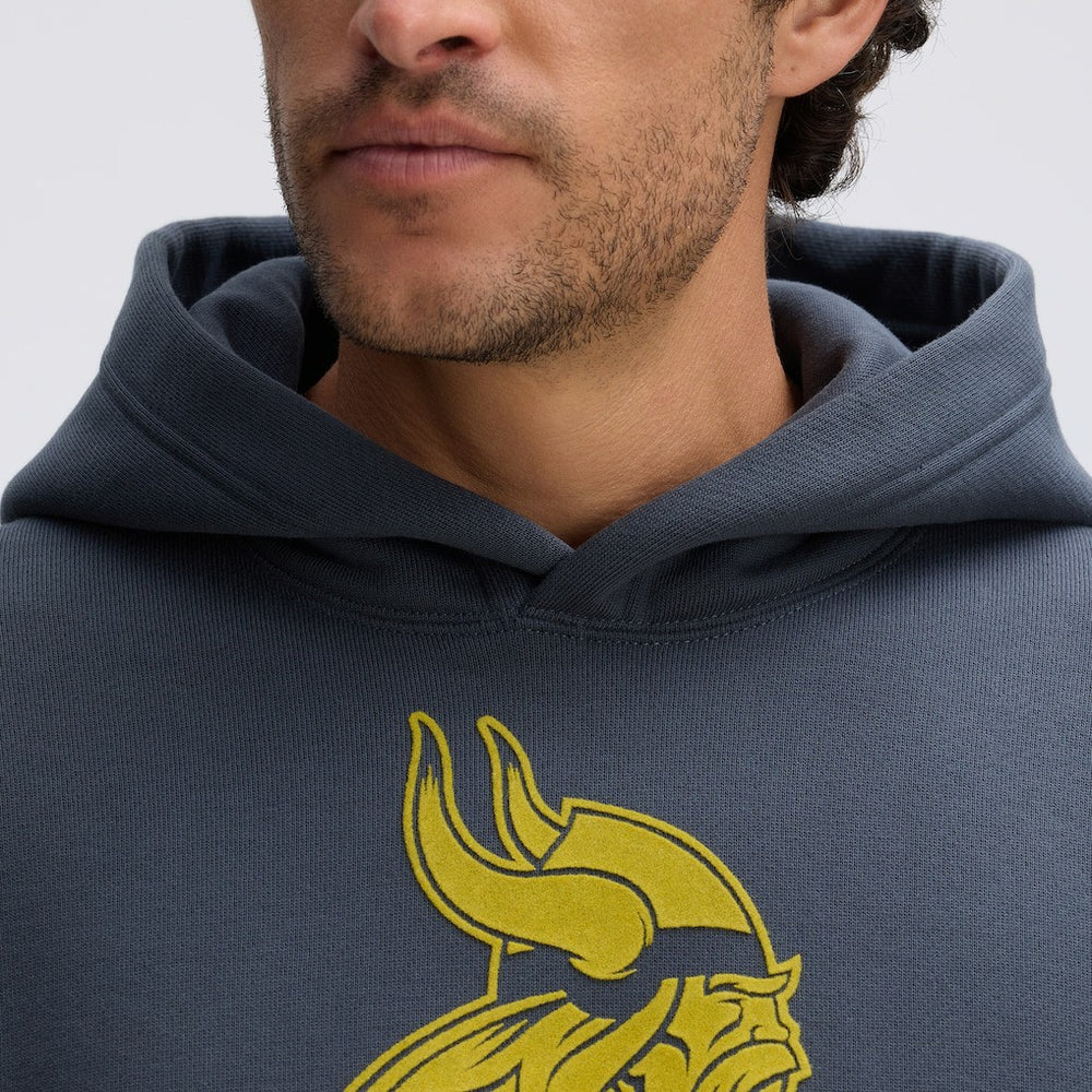 Minnesota Vikings IconicFleece Flocked Hoodie Charcoal