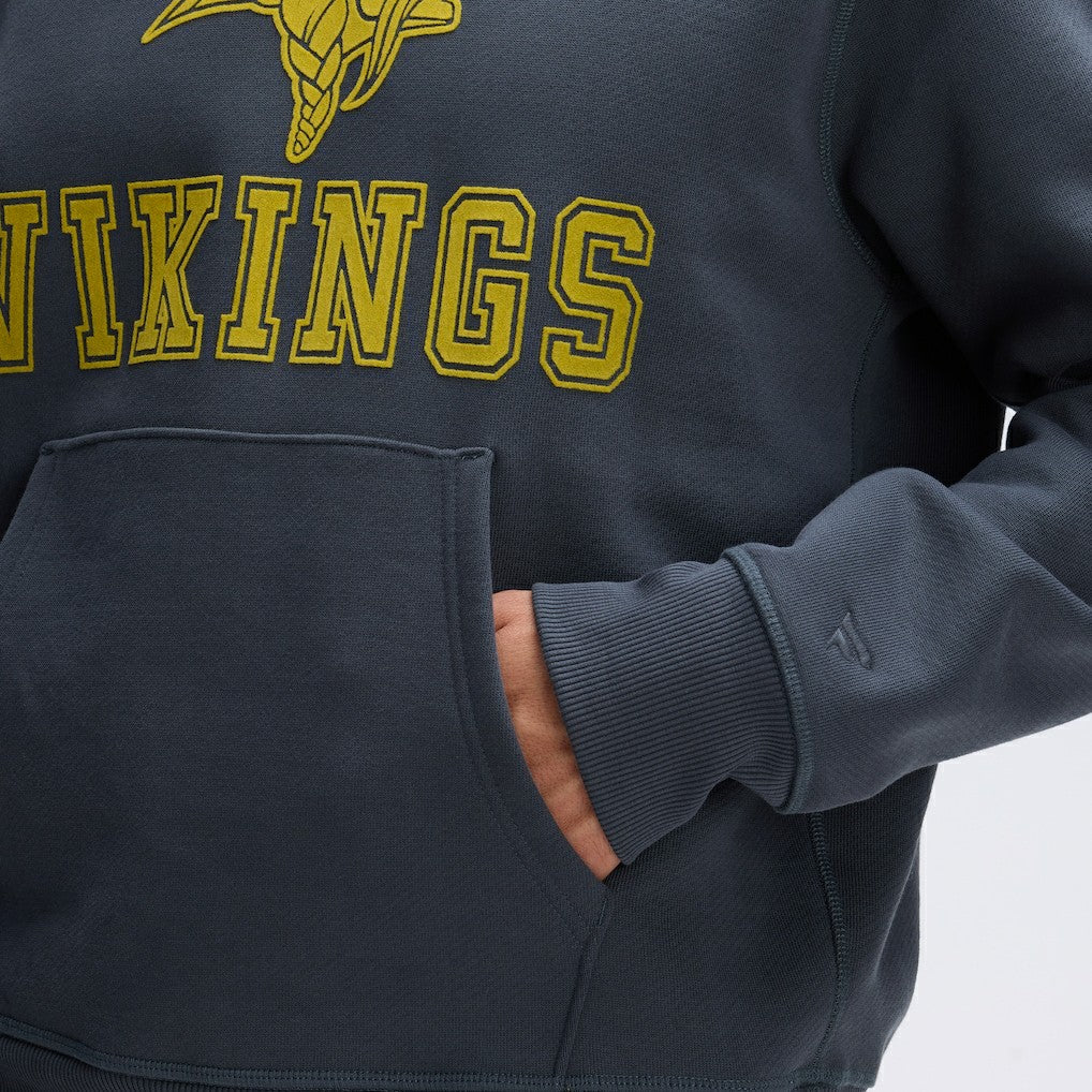 Minnesota Vikings IconicFleece Flocked Hoodie Charcoal