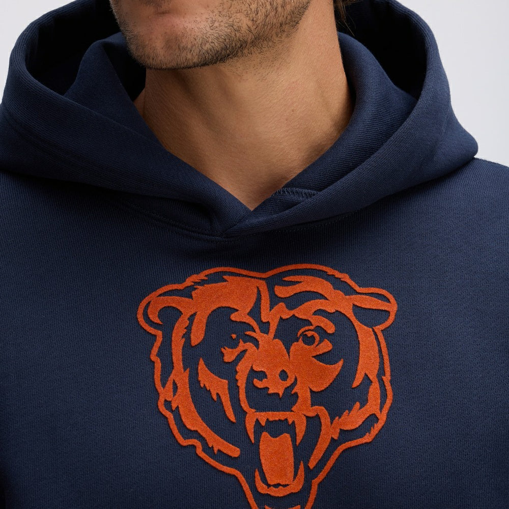 Chicago Bears IconicFleece Flocked Hoodie Navy