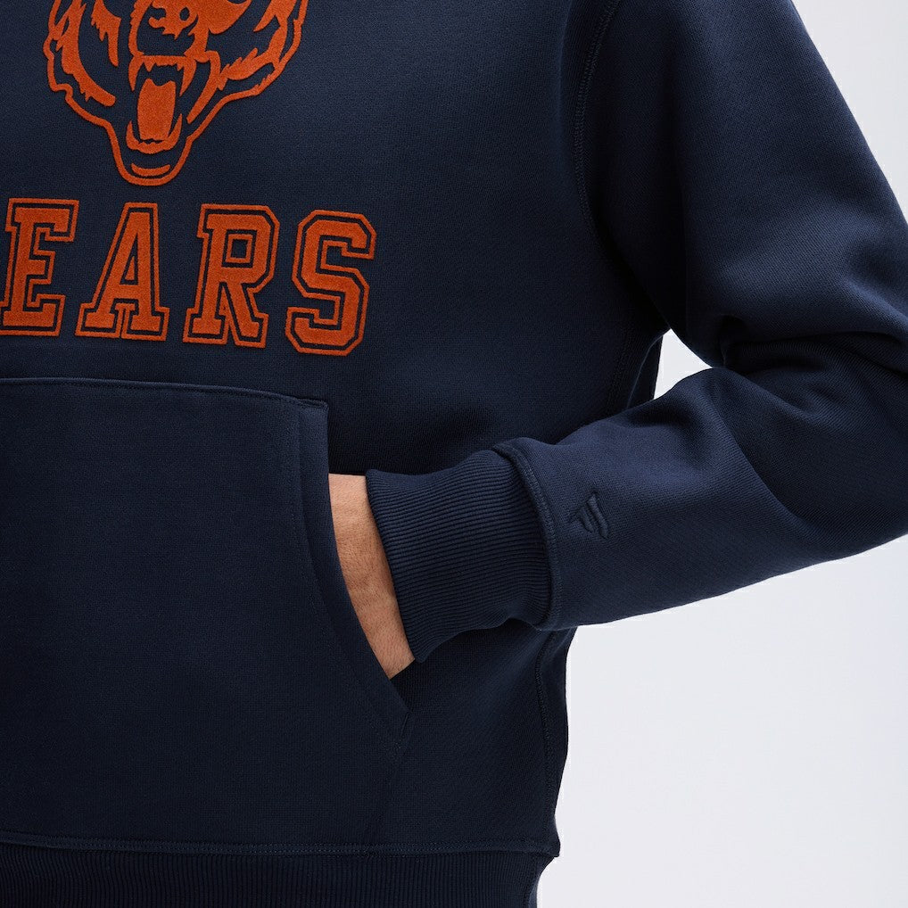 Chicago Bears IconicFleece Flocked Hoodie Navy