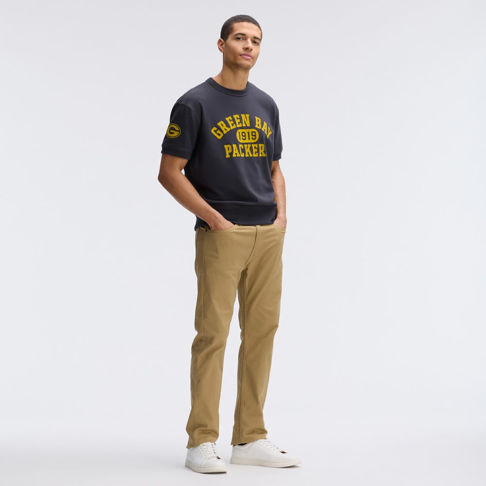 Green Bay Packers IconicFleece Short Sleeve Sweatshirt Black