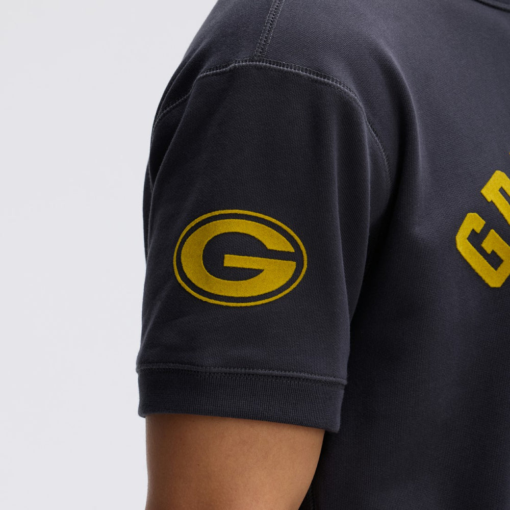 Green Bay Packers IconicFleece Short Sleeve Sweatshirt Black