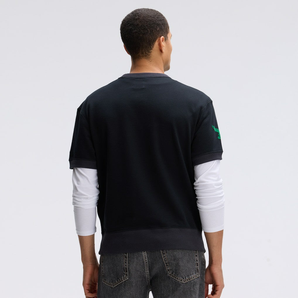 Philadelphia Eagles IconicFleece Short Sleeve Sweatshirt Black