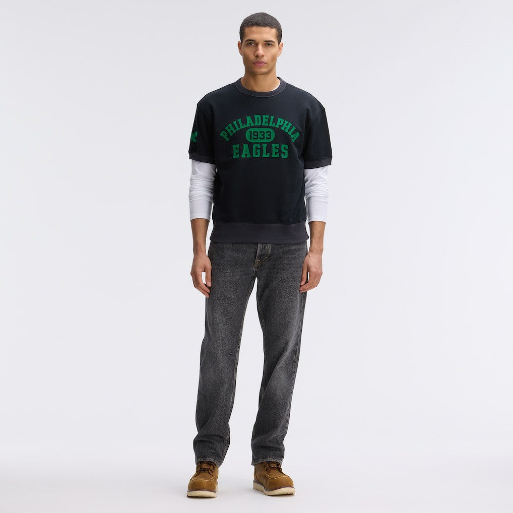 Philadelphia Eagles IconicFleece Short Sleeve Sweatshirt Black