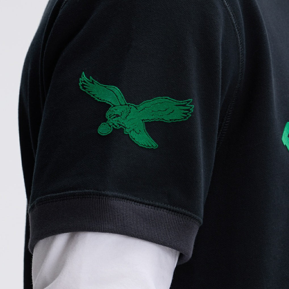 Philadelphia Eagles IconicFleece Short Sleeve Sweatshirt Black
