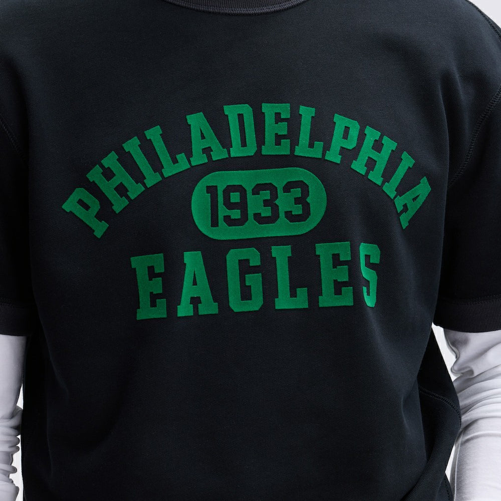 Philadelphia Eagles IconicFleece Short Sleeve Sweatshirt Black