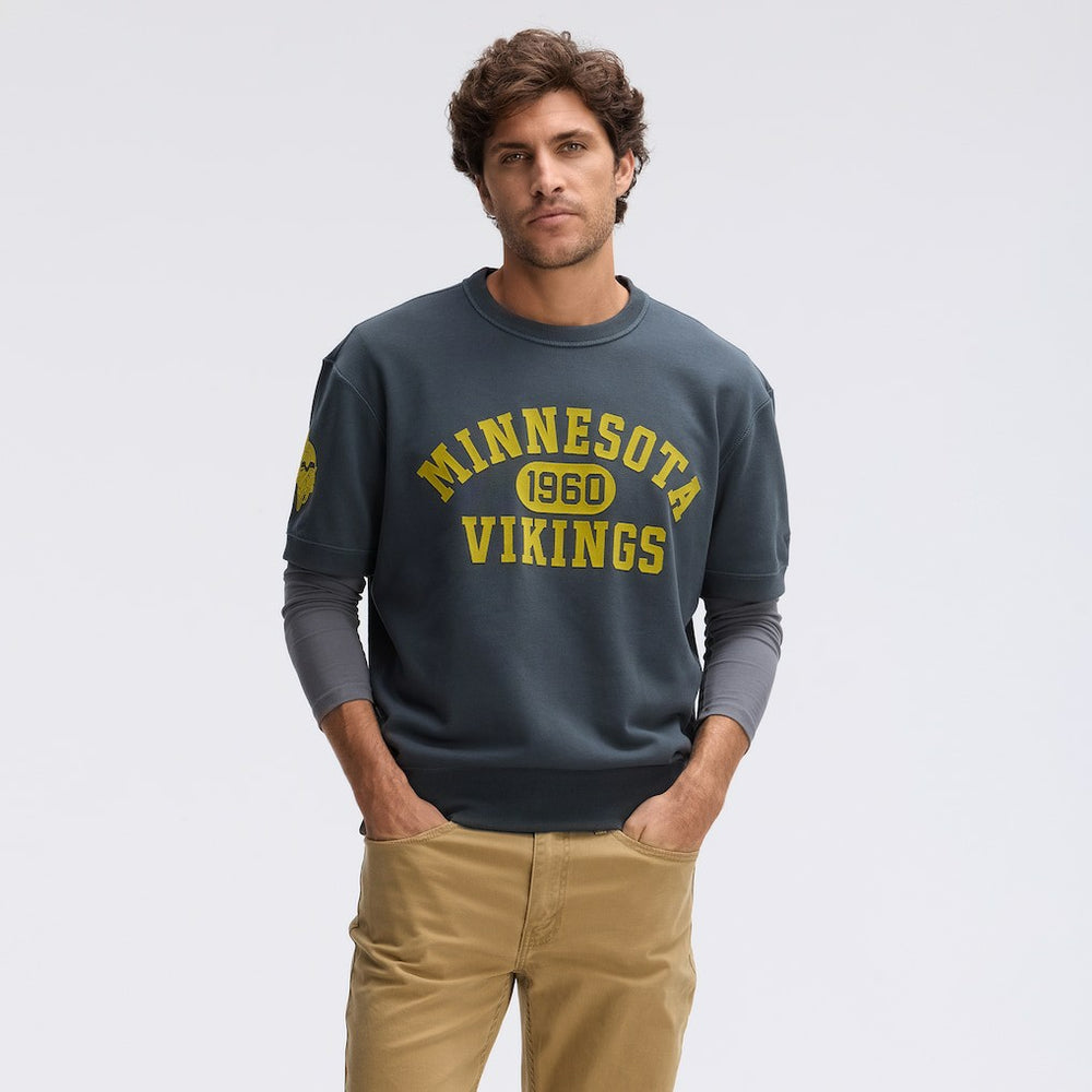 Minnesota Vikings IconicFleece Short Sleeve Sweatshirt Charcoal