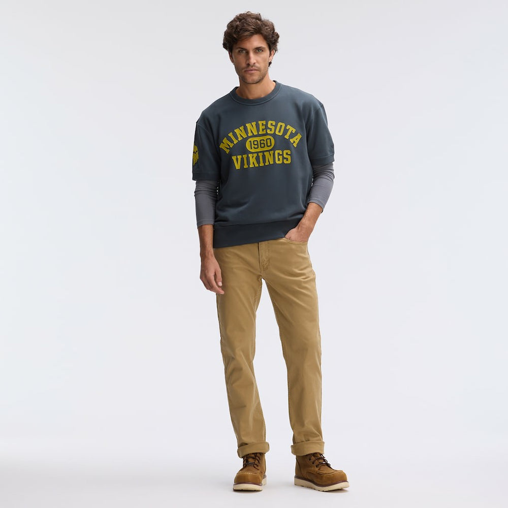Minnesota Vikings IconicFleece Short Sleeve Sweatshirt Charcoal